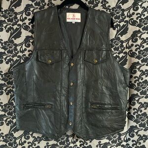 Women’s Vintage Patchwork Leather Motorcycle Vest